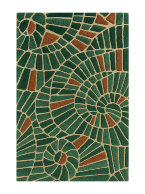 Fossil Spiral Hand Tufted New Zealand Wool Rug
