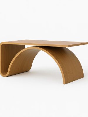 Elytra Wood Curved Center Table