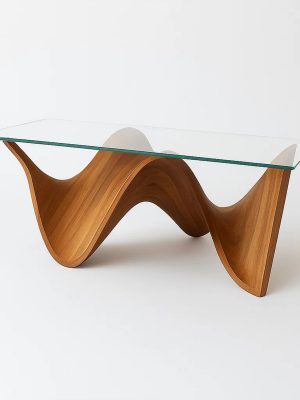 Sinuosa Wooden Curved Center Table