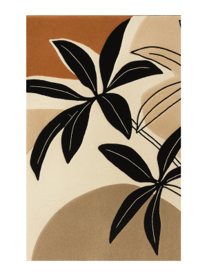 Boho Botanical Theme Hand Tufted New Zealand Wool Rug