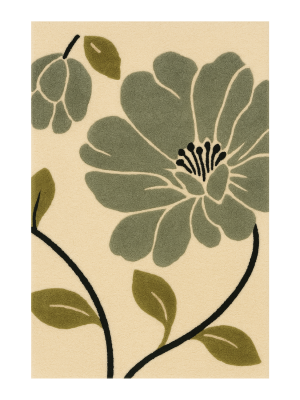 Blooming Flower Hand Tufted New Zealand Wool Rug