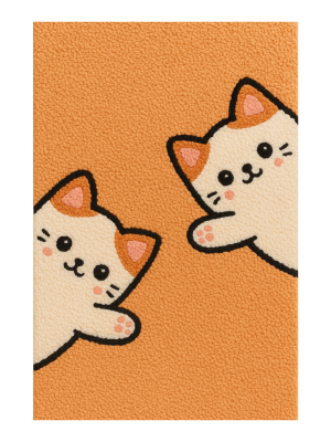 Playful Cats Hand Tufted New Zealand Wool Rug