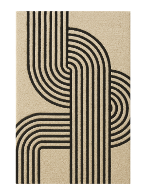 Curved Continuum Hand Tufted New Zealand Wool Rug