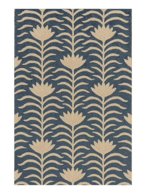 Midnight Lotus Hand Tufted New Zealand Wool Rug